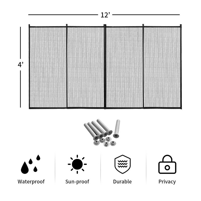 Costway In-Ground Swimming Pool Safety Fence Section Accidental Drowning Prevent 4'x12', 2 of 11