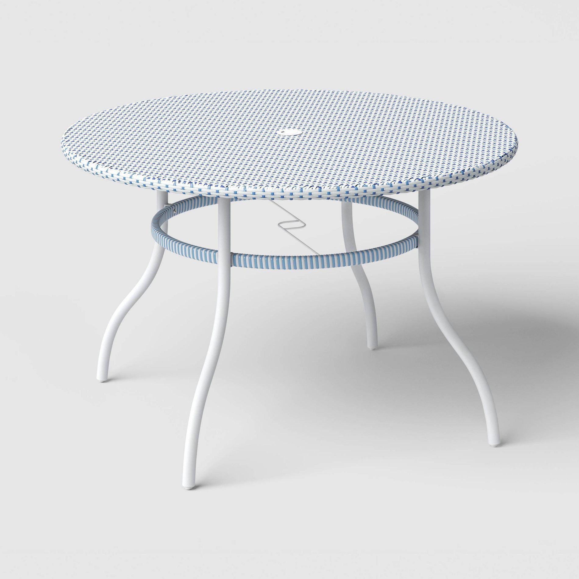 Wicker Round Patio Table Blue/White - Roller Rabbit x Target