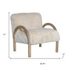HomeRoots 30" Off White and Natural Faux Fur And Wood Arm Chair - 3 of 4