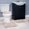 Hastings Home 3-Piece Super Plush Nonslip Bath Mat Set – Taupe - 2 of 4