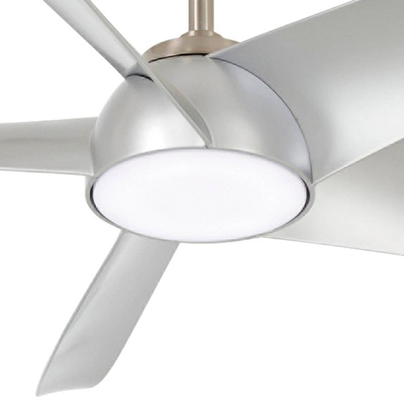 60" Minka Aire Ellipse Brushed Nickel and Silver LED Smart Ceiling Fan Modern with Down-rod and Remote for Living Room Kitchen Bedroom Dining Garage, 3 of 6