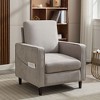 NicBex Linen Accent Chair,Upholstered Living Room Chairs with Mid-Height Backrest,Mid-Century Armchair,Accent Chairs for Living Room,Light Gray - 2 of 4