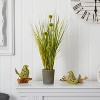 Bohemian Grass & Dandelion Planter - Artificial Outdoor Decor - Low Maintenance Home Accent - 2 of 3