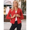 Allegra K Women's Faux Suede Lapel Draped Outwear Open Front Jacket - 2 of 4