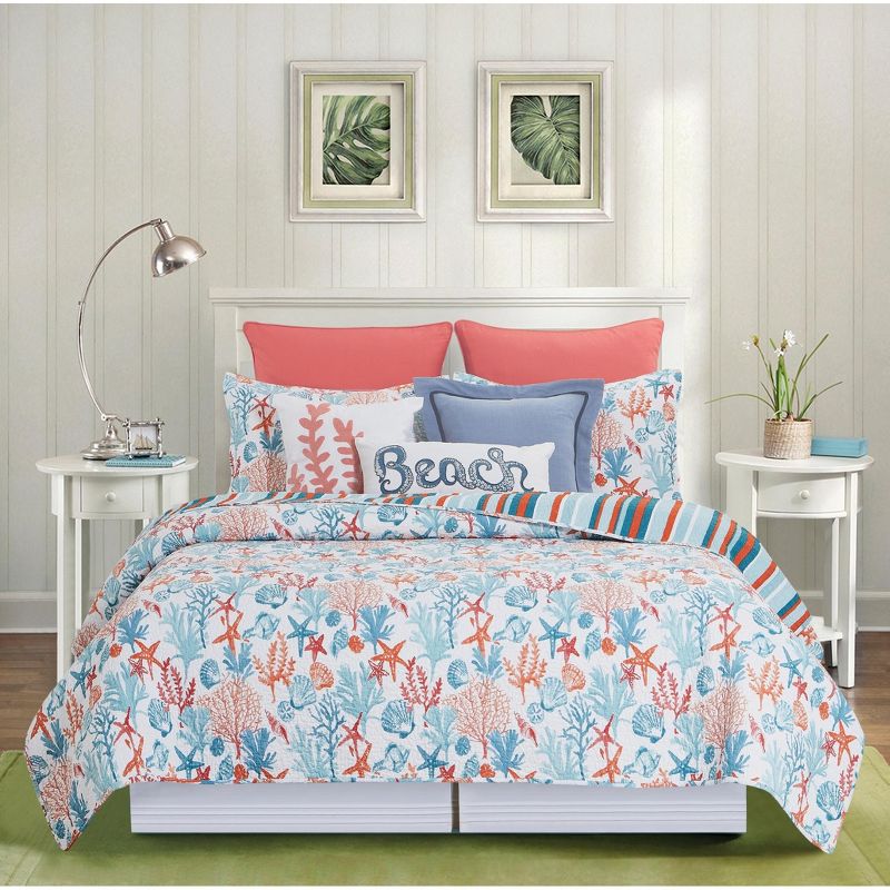 C&F Home Tangerine Coast Cotton Quilt Set - Reversible and Machine Washable, 2 of 10