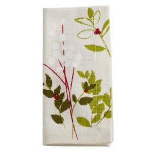 Saro Lifestyle Holiday Botanical Napkin, 20" Square, Natural (Set of 4) - 1 of 4