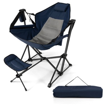 Tangkula Hammock Camping Chair W/ Retractable Footrest & Carrying Bag For Camping  Picnic Navy : Target