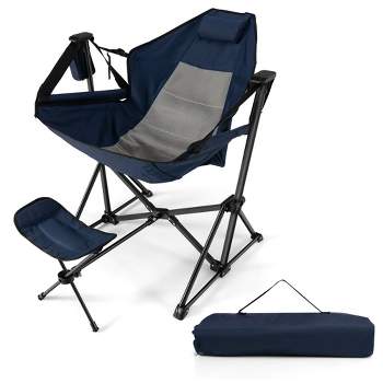 Tangkula Hammock Camping Chair w/ Retractable Footrest & Carrying Bag for Camping Picnic
