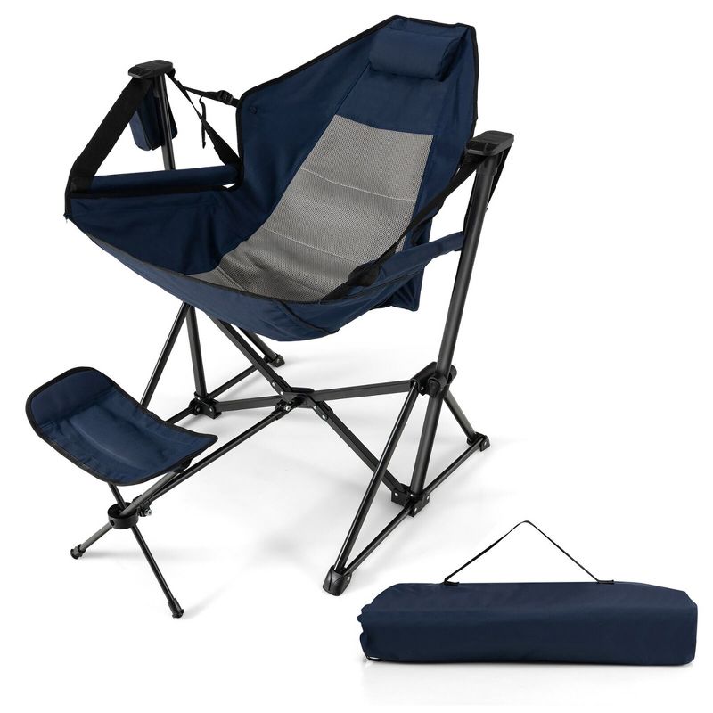 Tangkula Hammock Camping Chair w/ Retractable Footrest & Carrying Bag for Camping Picnic, 1 of 11
