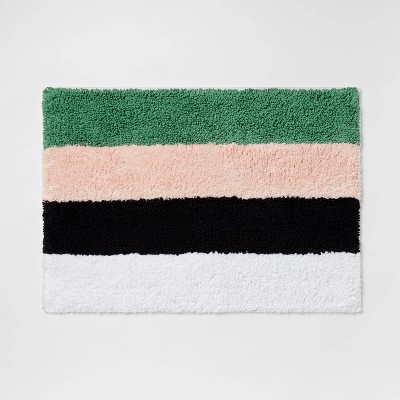 17"x24" Colorblock Striped Cotton Bath Rug - Room Essentials™