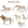 6PCS White Lion Figurines with Lion Cubs,Jungle Animals Figures Realistic Family Set Includes Baby Lions, Cake Toppers Christmas Birthday Present - 2 of 4