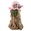 Resin Indoor/Outdoor Tree Girl with Pink Hat and Leafy Hair Garden Sculpture - 7.75 L x 7.5 W x 11.75 H - 3 of 4