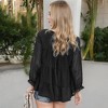 Anna-Kaci Women's Long Sleeve Swiss Dot Peplum Top with Sheer Sleeves and Tiered Ruffle Detail Casual Blouse - 4 of 4