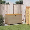 vidaXL Patio Storage Box Beige 43.3"x21.7"x24.8" Poly Rattan Acacia Wood - 3 of 4