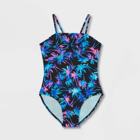 Girls' 'patch It Up' Floral Printed One Piece Swimsuit - Art Class