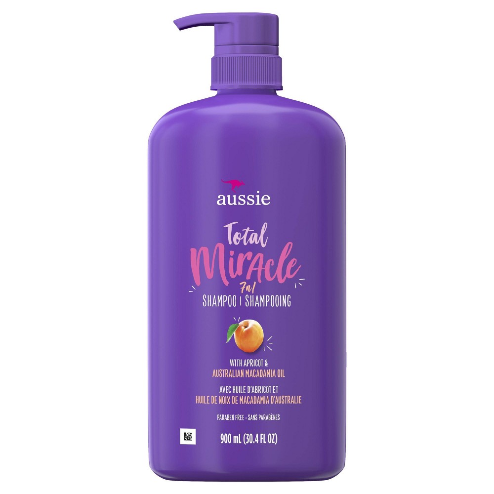 Aussie Paraben-Free Total Miracle Shampoo with Apricot & Macadamia For Damage Hair - 30.4 fl oz