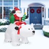 Tangkula 6.5 FT Inflatable Christmas Santa Riding Polar Bear with Shaking Head - 2 of 4