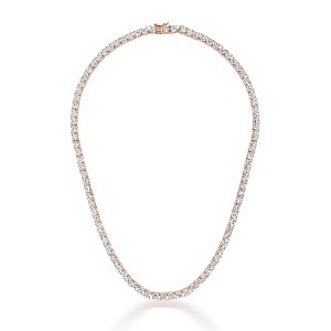 Guili Sterling Silver 18-Inch Tennis Necklace with 3mm CZ in White, Gold, Rose Gold, or Purple—Vibrant, Chic, and Perfect for Any Look. - 1 of 4