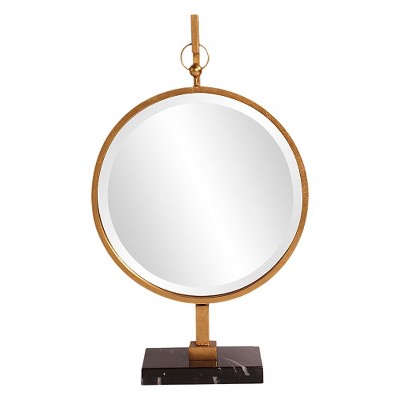 Round Medallion Decorative Wall Mirror Gold - Howard Elliott