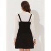 Allegra K Women's Faux Suede Button Decor A-Line Mini Overall Dress - 3 of 4