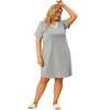 Agnes Orinda Women's Plus Size Solid Short Sleeves Lace Neck Comfort Nightgowns - 4 of 4