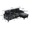 NicBex Chenille L-Shaped Sectional Sofa with Side Pocket,2 Cup Holders and Storage Ottoman for Living Room,Apartment - 3 of 4