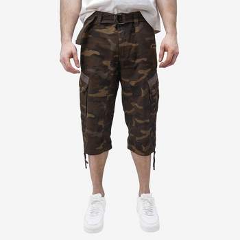 X RAY Men’s Belted 18 Inch Below Knee Long Cargo Shorts (Big & Tall)