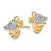 Black Bow Jewelry 11mm Angel with Heart Post Earrings in 14k Yellow Gold - 2 of 4