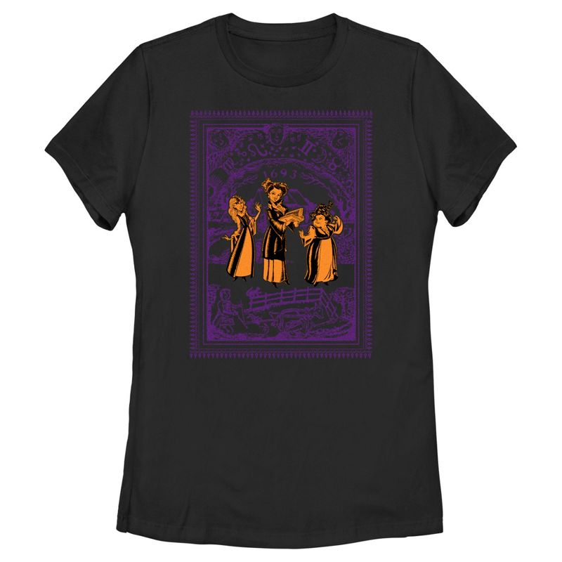 Women's Hocus Pocus Vintage Witches Print T-Shirt, 1 of 5