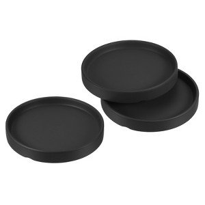 Unique Bargains Indoor Glazed Ceramic Plant Pot Saucers 3 Pc - 1 of 4