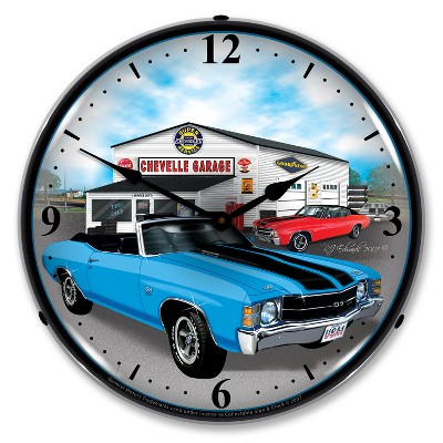 Collectable Sign & Clock | 1971 Chevelle LED Wall Clock Retro/Vintage, Lighted