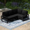 WestinTrends Montara Outdoor 4-Piece HDPE L-Shaped Modular Patio Sofa Furniture Set - 2 of 4