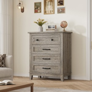 4 Dresser for Bedroom, 34.8" Tall Drawer Dresser with Storage Freestanding, Wooden Closet Storage Chest - 1 of 4