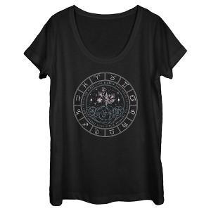 Women's Lost Gods Floral Astrological Wheel T-Shirt - 1 of 4