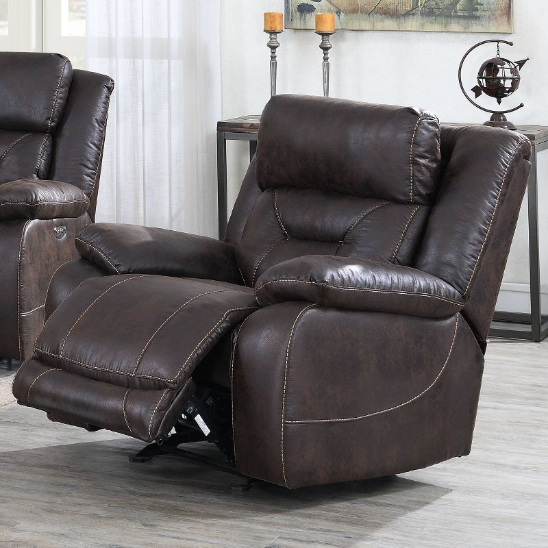 Aria Power Glider Recliner with Power Head Rest Saddle Brown - Steve Silver Co., 3 of 8