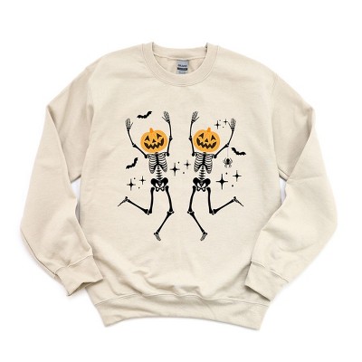Simply Sage Market Women's Graphic Sweatshirt Pumpkin Skeleton