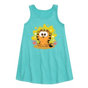 - Garfield - Baby Garfield Paws And Stars Graphic Sleeveless Aline Dress - 1 of 3