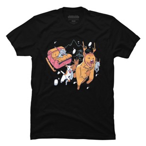 Men's Design By Humans Christmas santa cat By ArtStyleAlice T-Shirt - 1 of 4