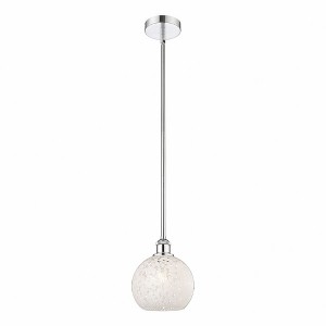 White Mouchette - 1 Light Stem Hung Mini Pendant In Modern Style-10 Inches Tall and 8 Inches Wide - 1 of 1