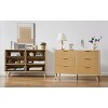 Okak Dresser for Bedroom with 6 Double Wavy Drawer, Wide Chest of Drawers Closet Storage Cabinet Organizer for Living Room Hallway Nursery, Natural - 4 of 4