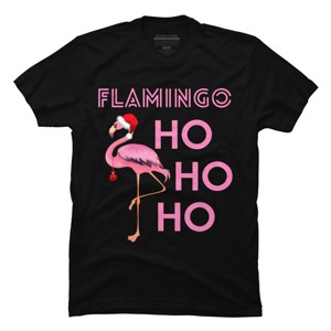 Men's Design By Humans Flamingo HoHoHo Christmas Day X-Mas Flamingo Shirt By TomGiant T-Shirt - 1 of 4