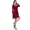 Womens Long Sleeve Knee Length Skater Dress - 24seven Comfort Apparel™ - 2 of 4