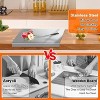 Angel Sar Stainless Steel Cutting Board with Lid, Large 304 Steel Chopping Board with Non-Slip Base for Kitchen Countertop Protector - 4 of 4