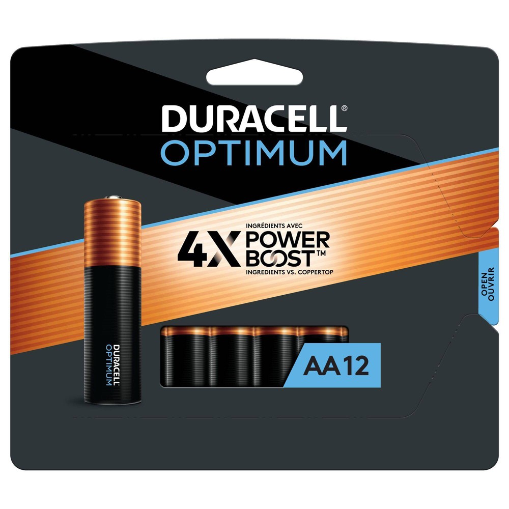 Photos - Battery Duracell Optimum AA  - 12pk Alkaline Battery with Resealable Tray 