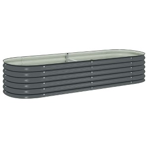 vidaXL Garden Raised Bed Galvanized Steel, Planter, Weather-resistant, Gray, 94.5"x31.5"x17.3" - 1 of 4