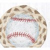 Earth Rugs Baseball Printed Coaster – 5"x5" Braided Jute Sports Accent for Game Room or Bar - 2 of 3