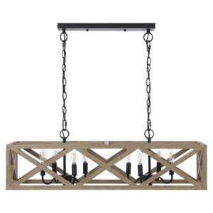 Quentin 8 Light 36" Pendant - PND4100 - Black - Safavieh - 1 of 4