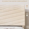 Beige King Size Platform Bed with Adjustable Headboard, Plush Fabric Bed Frame No Box Spring Needed, Quiet Design Easy Assembly - 4 of 4