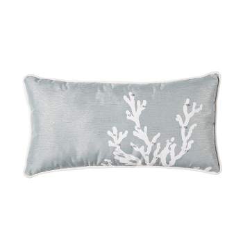C&F Home 18" x 9" Seafoam Blue Coral Oblong Embellished Throw Pillow