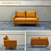 Velvet Loveseat Mid-Century Modern Sofa Tufted Couch with Wooden Legs for Living Room - 4 of 4
